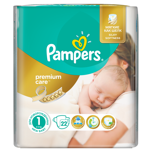 Підгузки Pampers Premium Care Newborn 1 (2-5 кг), 22 шт. - Pampik - 2