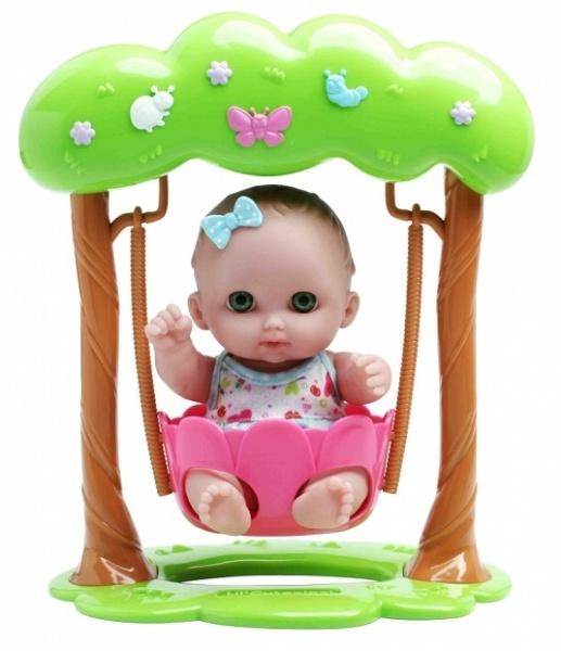 Пупс JC Toys Бібі на гойдалці, 22 см (JC16964-1) - Pampik