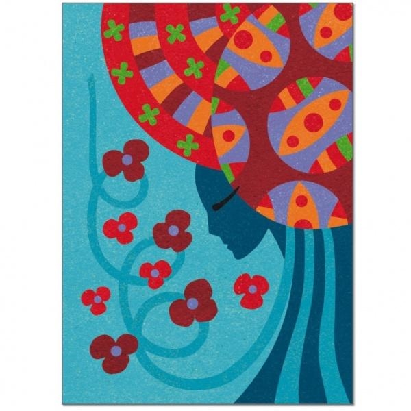 Набор для рисования цветным песком Djeco Голубые принцессы (DJ08637) - Pampik - 3