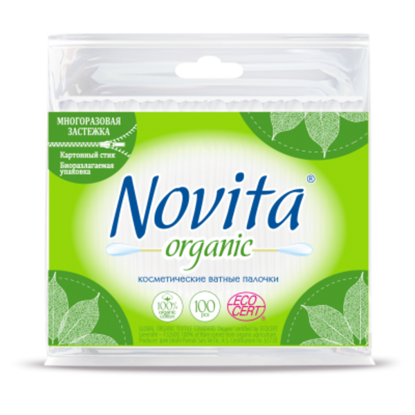 

Ватные палочки Novita Organic, 100 шт