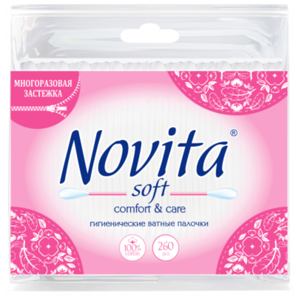 

Ватные палочки Novita Soft, 260 шт