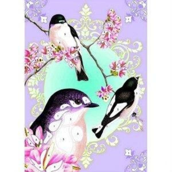 Художній комплект для малювання блискітками Djeco Птахи з блискітками (DJ09501) - Pampik - 2