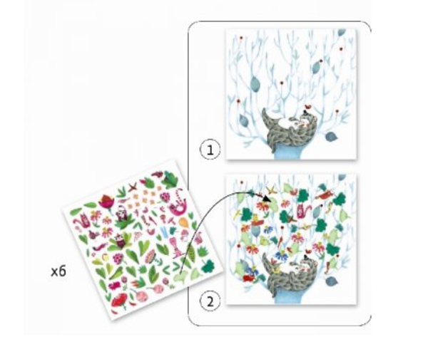 Набір для творчості з наклейками Djeco Весна (DJ08933) - Pampik - 2