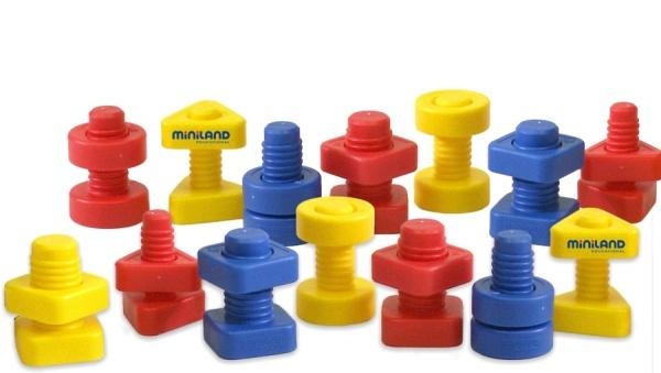 Конструктор Miniland Набор болтов и гаек, 72 детали (31759) - Pampik