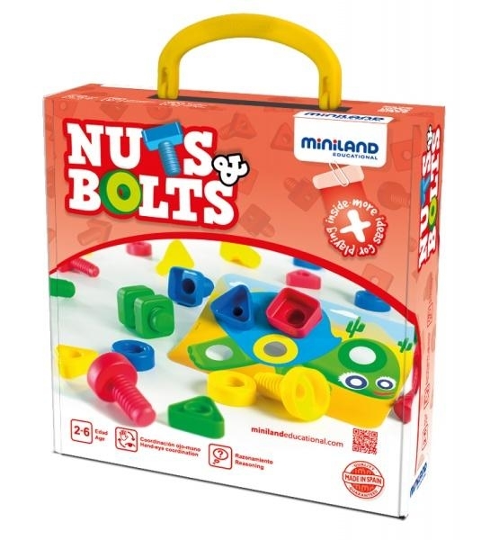 Конструктор Miniland Набір болтів і гайок, 48 деталей (45303) - Pampik - 3
