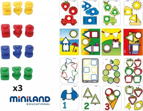 Конструктор Miniland Набор болтов и гаек, 72 детали (31759) - Pampik - 2