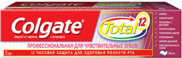 Зубна паста Colgate Total 12 Професійна для чутливих зубів, 75 мл - Pampik