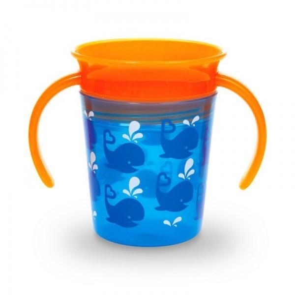 Чашка-непроливайка Munchkin Miracle 360 ​​Deco, 177 мл, блакитний з помаранчевим (012294.02) - Pampik