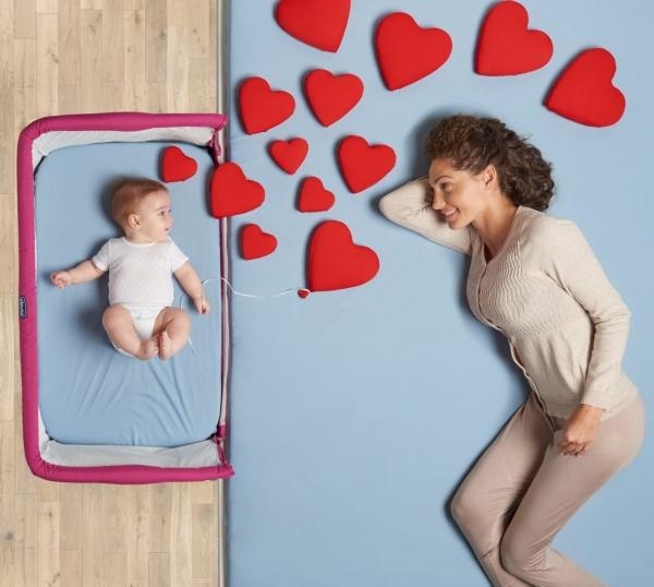 Кроватка детская Chicco Next to Me, голубой (79339.95) - Pampik - 2