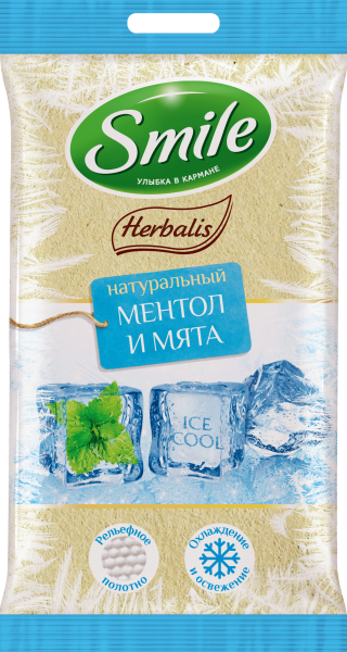 

Влажные салфетки Smile Herbalis Ice Сool, 10 шт