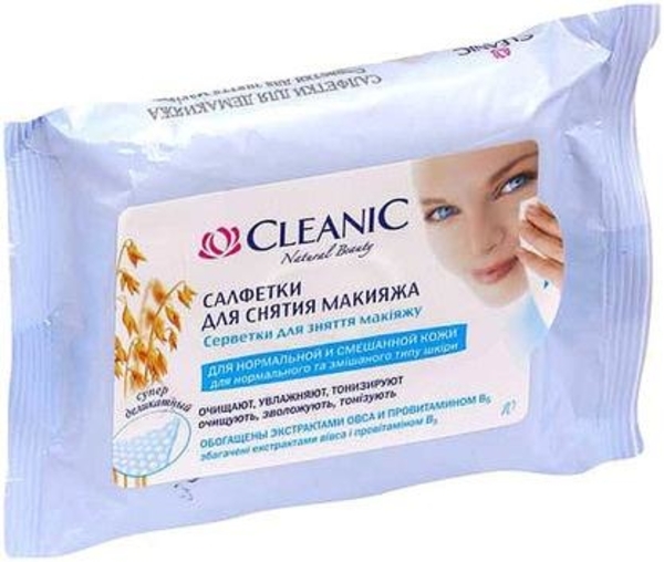 

Влажные салфетки Cleanic Cleanse&Moisturise для демакияжа, 10 шт