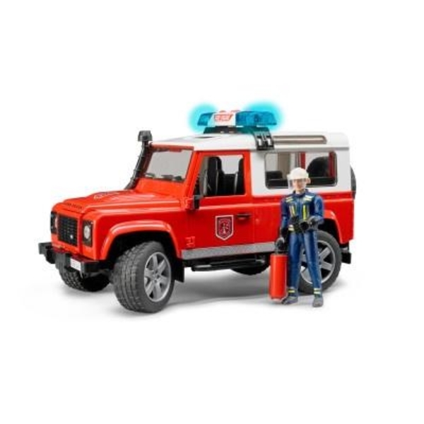 

Пожарный джип Bruder Land Rover Defender с фигуркой пожарного, 28 см (02596, Красный