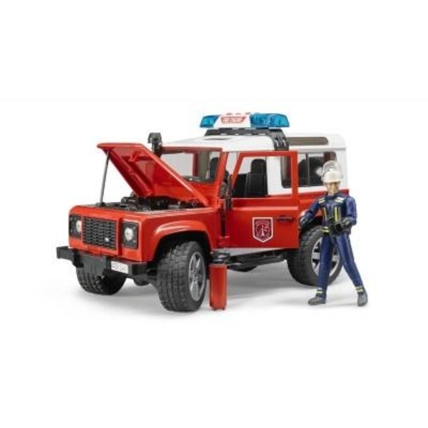 Пожежний джип Bruder Land Rover Defender з фігуркою пожежного, 28 см (02596) - Pampik - 2