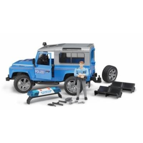 Поліцейський джип Bruder Land Rover Defender з фігуркою поліцейського, синій, 28 см (02597) - Pampik - 2