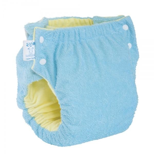 Підгузок трикотажний ЕКО ПУПС Easy Size Classic з вкладишем Abso Maxi, 12-17 кг, блакитний (ТПК1ВК4-4с) - Pampik