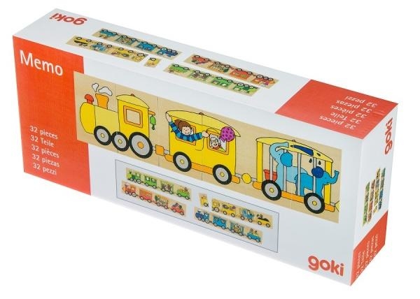 Пазл деревянный Goki Цветной паровоз, 32 детали (56945) - Pampik - 4