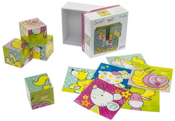 Кубики дерев'яні Goki Мої друзі Susibelle (57511) - Pampik - 8