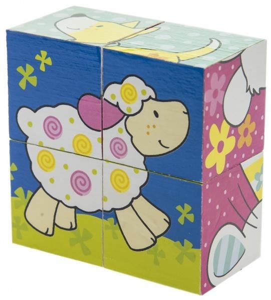 Кубики дерев'яні Goki Мої друзі Susibelle (57511) - Pampik - 5