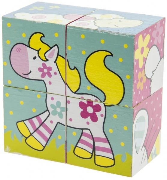 Кубики дерев'яні Goki Мої друзі Susibelle (57511) - Pampik - 6