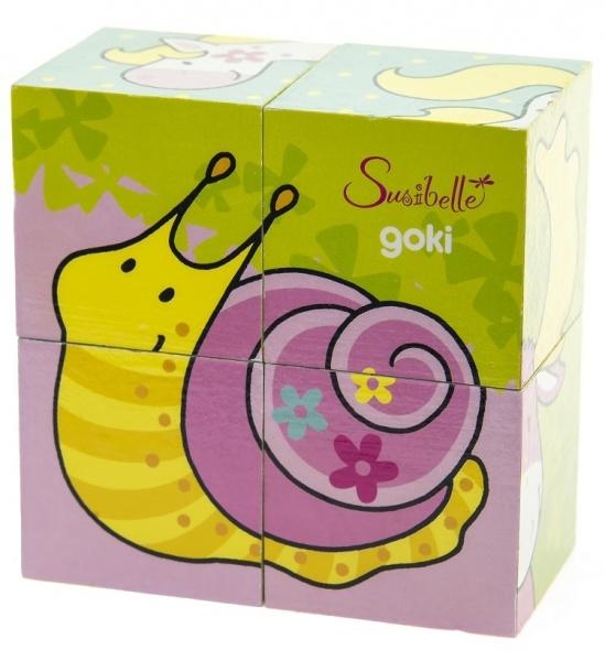 Кубики дерев'яні Goki Мої друзі Susibelle (57511) - Pampik - 7