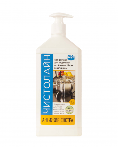 Концентрований засіб для чищення Чістолайн Антижир Екстра, 1 л - Pampik