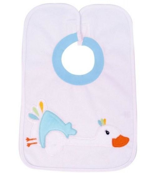 Слюнявчик Sevi bebe белый Аист (24) - Pampik