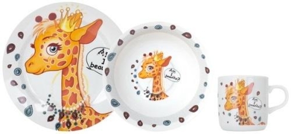 Набір дитячого посуду Limited Edition Pretty Giraffe, 3 шт. (C389) - Pampik