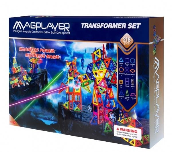 Магнитный конструктор Magplayer, 218 элементов (MPA-218) - Pampik