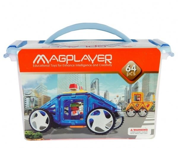 Магнитный конструктор Magplayer, 64 элемента (MPT-64) - Pampik - 4