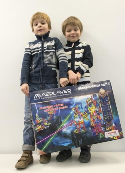 Магнітний конструктор Magplayer, 208 елементів (MPB-208) - Pampik - 4