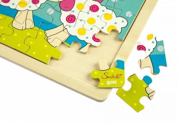 Пазл дерев'яний Goki Овечки Susibelle, 24 елемента (57506-2) - Pampik - 2