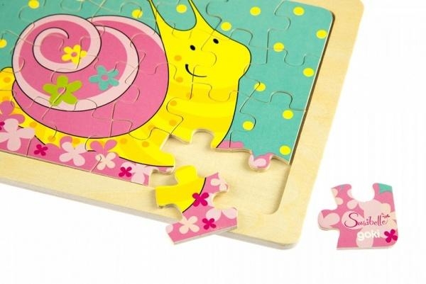 Пазл дерев'яний Goki Равлик Susibelle, 24 елемента (57506-1) - Pampik - 2