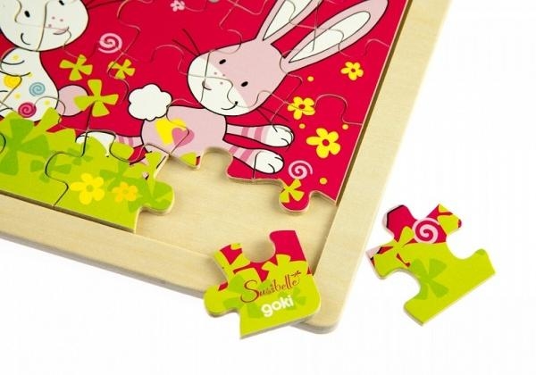 Пазл дерев'яний Goki Кролики Susibelle, 24 елемента (57506-5) - Pampik - 2