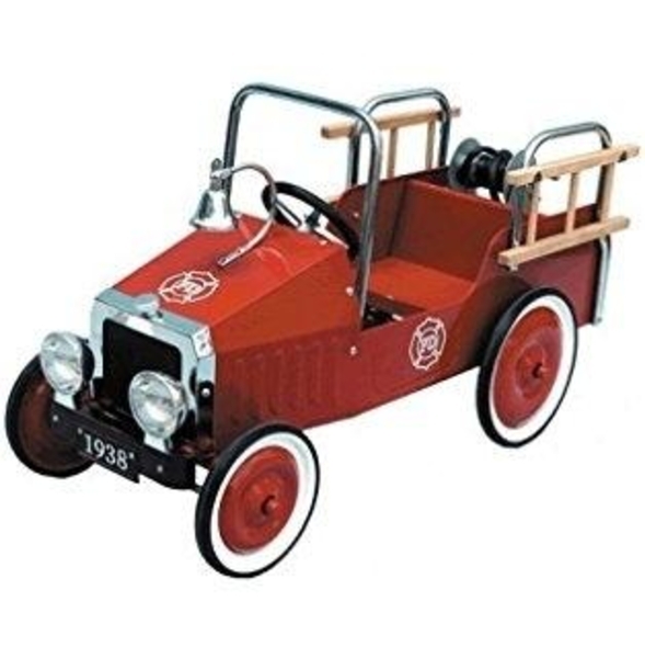 Педальная машинка Goki Пожарная машина, красный (14069) - Pampik