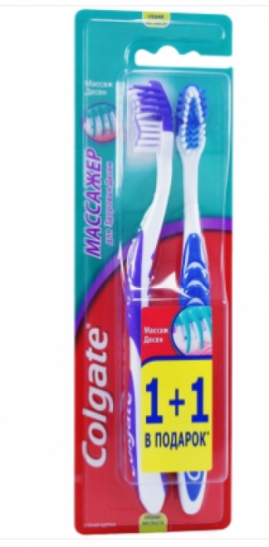 

Зубная щетка Colgate Massager, синий и фиолетовый 2 шт