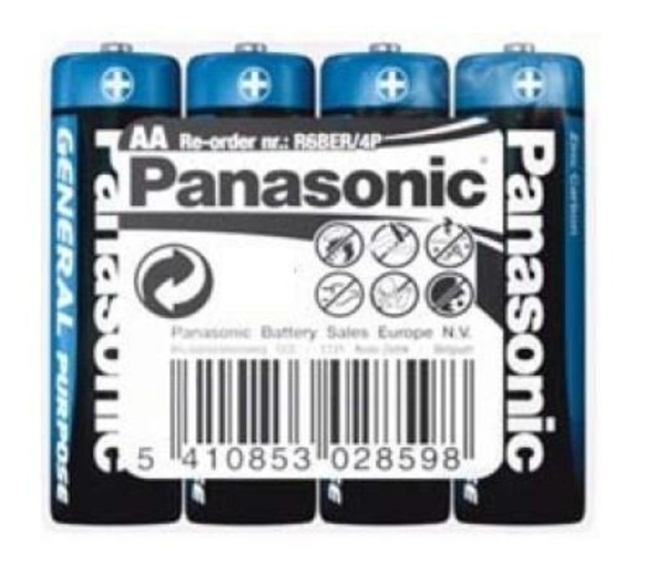 

Батарейки Panasonic General Purpose R6 Tray Zink-Carbon, 4 шт. (R6BER/4P