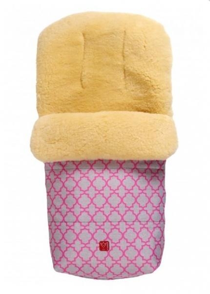 Конверт из натуральной овчины Kaiser Natura, розовый с орнаментом (65411337) - Pampik