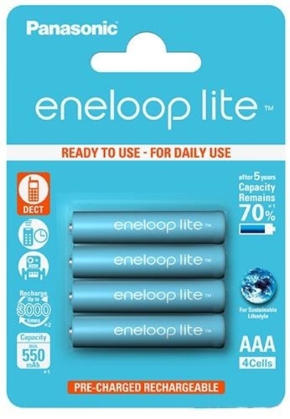 

Аккумулятор Panasonic Eneloop Lite AAA 4BP Ni-Mh, 4 шт. (BK-4LCCE/4BE