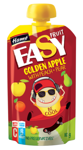 

Пюре Hame EasyFruit Pouch яблоко с персиком, грушей и бананом, 110 г