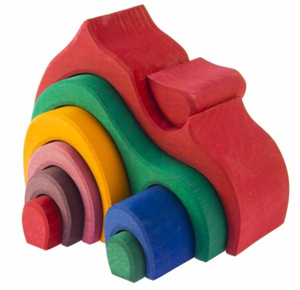 Конструктор дерев'яний NIC Будинок Габлі великий, червоний (NIC523030) - Pampik - 2