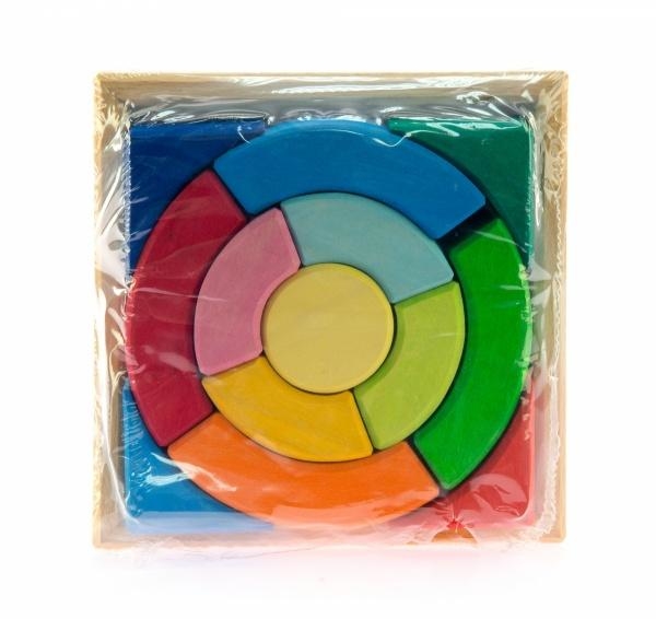 Конструктор дерев'яний NIC Різнобарвний коло (NIC523344) - Pampik - 5