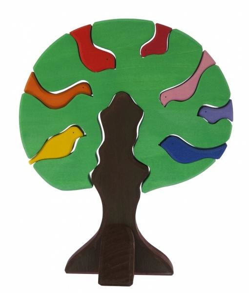 Конструктор дерев'яний NIC Темне дерево з птахами (NIC523098) - Pampik - 2