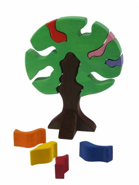 Конструктор дерев'яний NIC Темне дерево з птахами (NIC523098) - Pampik - 3