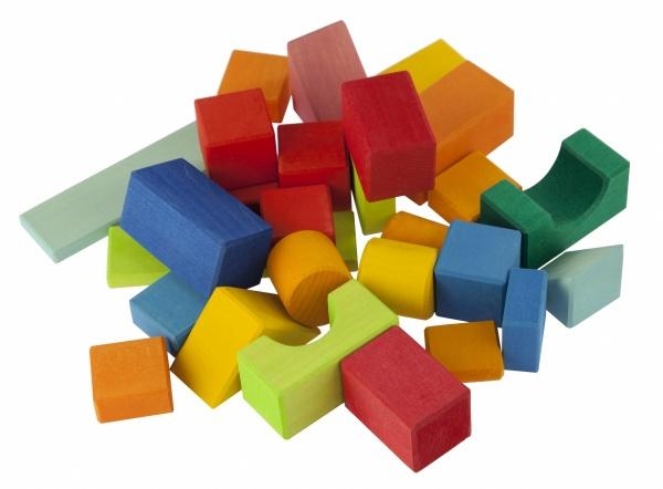 Конструктор дерев'яний NIC Кольоровий замок, 27 деталей (NIC523292) - Pampik - 3