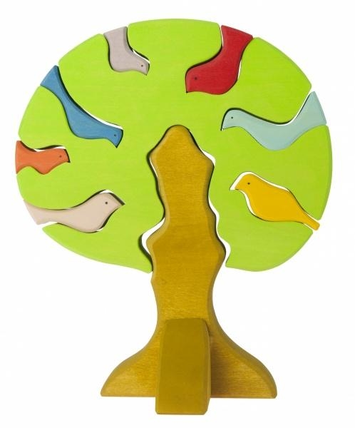 Конструктор дерев'яний NIC Світле дерево з птахами (NIC523097) - Pampik - 2