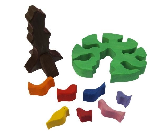 Конструктор дерев'яний NIC Темне дерево з птахами (NIC523098) - Pampik - 4