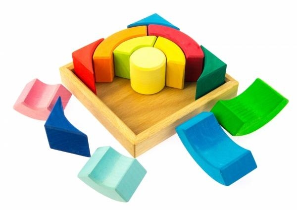 Конструктор дерев'яний NIC Різнобарвний коло (NIC523344) - Pampik - 3