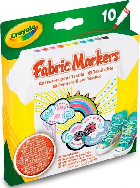 Набір фломастерів Crayola для малювання по тканині, 10 шт. (58-8633) - Pampik