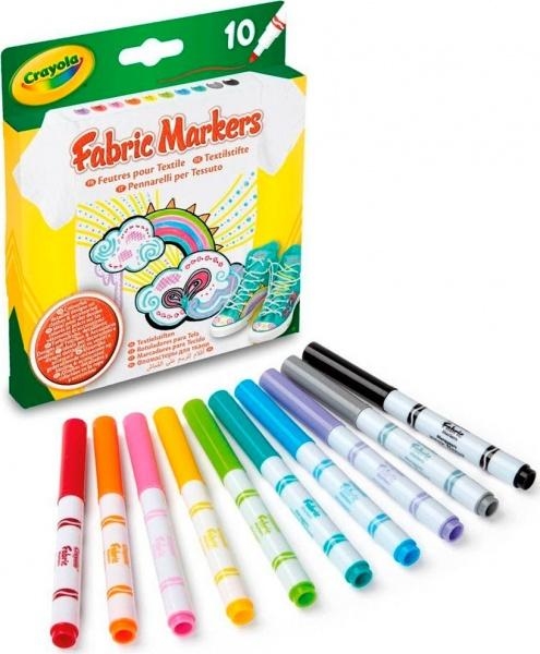 Набір фломастерів Crayola для малювання по тканині, 10 шт. (58-8633) - Pampik - 2