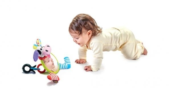 Іграшка на коляску Yookidoo Моє перше дзеркальце Корівка (40144) - Pampik - 3